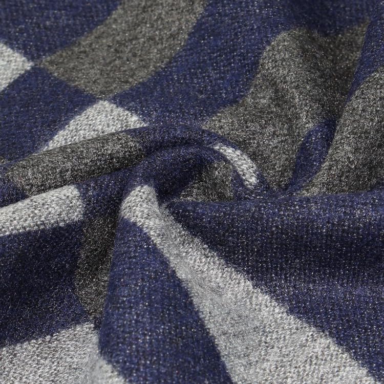 define essentials Men's Winter Warm Long Soft Plaid Scarf with Tassels, Soft Classic mens scraves - Image 4